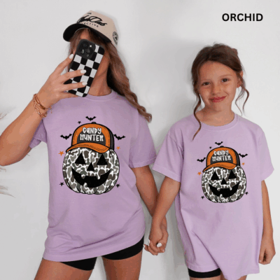 Comfort Colors® Mommy & Me Halloween Shirts - Candy Hunter