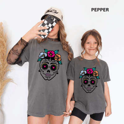 Comfort Colors® Mommy & Me Halloween Shirts - Dia de los Muertos