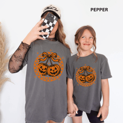 Comfort Colors® Mommy & Me Halloween Shirts - Pumpkin Cherries