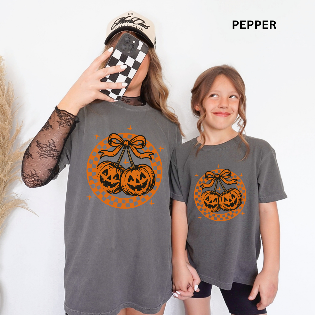 Comfort Colors® Mommy & Me Halloween Shirts - Pumpkin Cherries