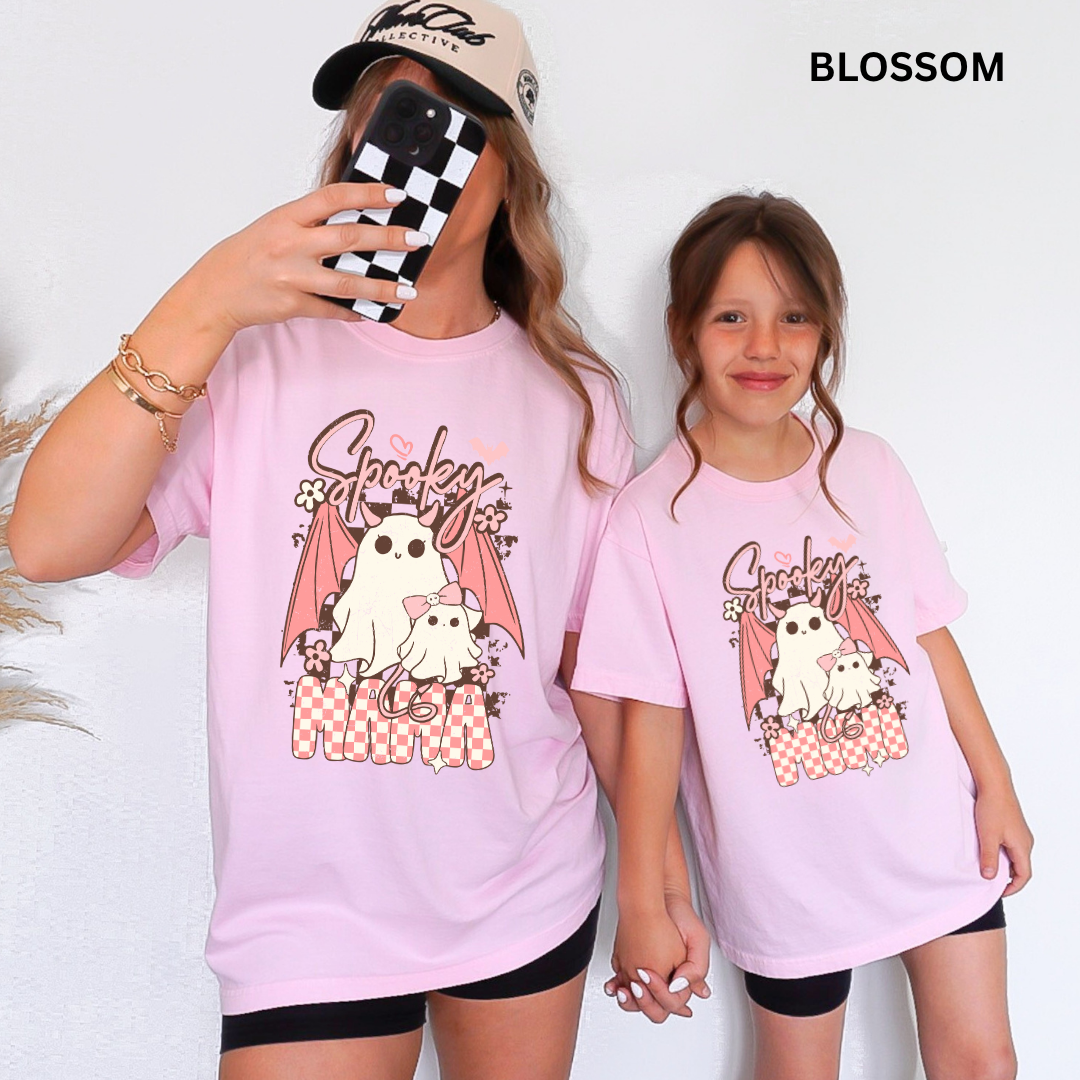 Comfort Colors® Mommy & Me Halloween Shirts - Checkered Spooky - Image 3