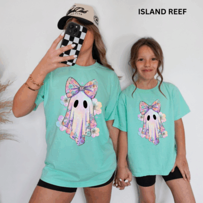 Comfort Colors® Mommy & Me Halloween Shirts - Iridescent Ghost