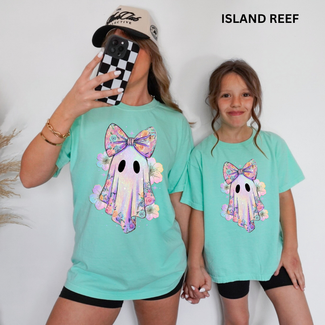 Comfort Colors® Mommy & Me Halloween Shirts - Iridescent Ghost
