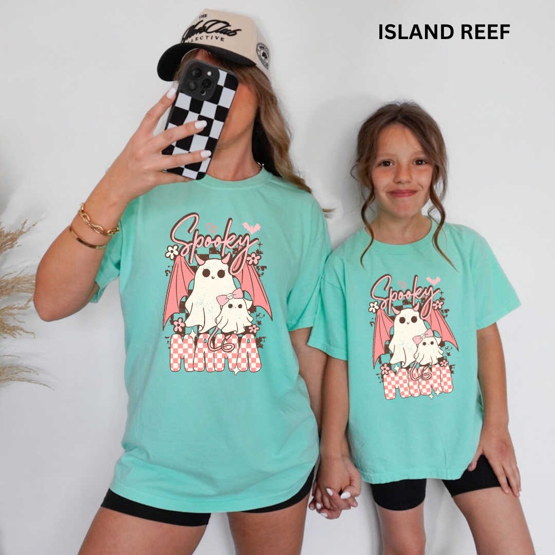 Comfort Colors® Mommy & Me Halloween Shirts - Checkered Spooky - Image 4