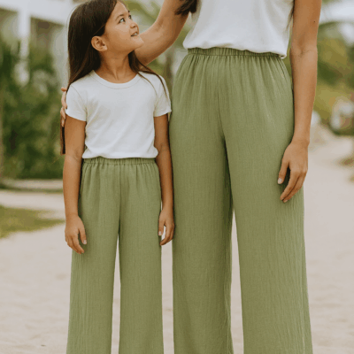 Matching Mommy and Me Airflow Pants - Sage
