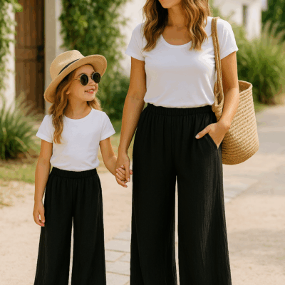Matching Mommy and Me Airflow Pants - Black
