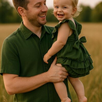 Father Daughter Outfit - Olive Green