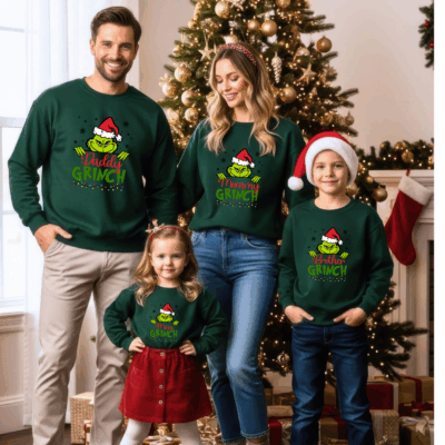 Matching Family Christmas Sweatshirts – Xmas Grinch