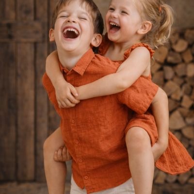 Matching Sibling Outfit - Terracotta Muslin