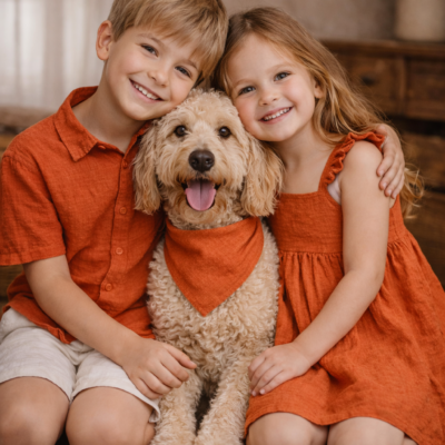 Kids & Dog Matching Outfit - Terracotta Muslin