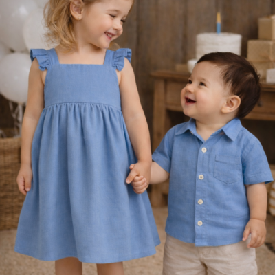 Matching Siblings Outfit - Light Blue