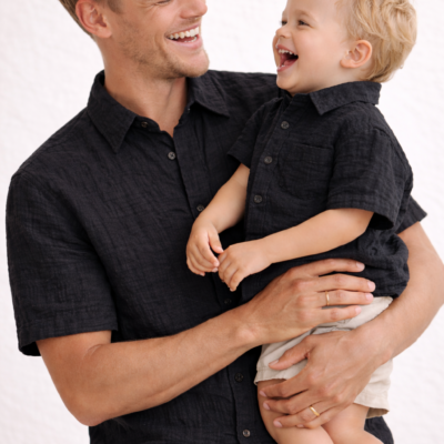 Father & Son Matching Shirts – Muslin Black