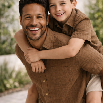 Father & Son Matching Shirts – Muslin Brown