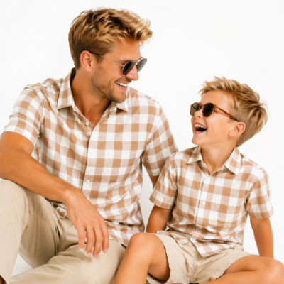 Father &amp; Son Matching Outfit - Mokka Checked