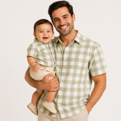 Father &amp; Son Matching Outfit - Sage Checked