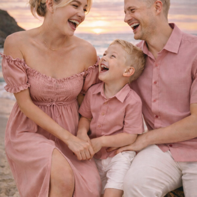 Mother Son Matching Outfit - Dusty Pink