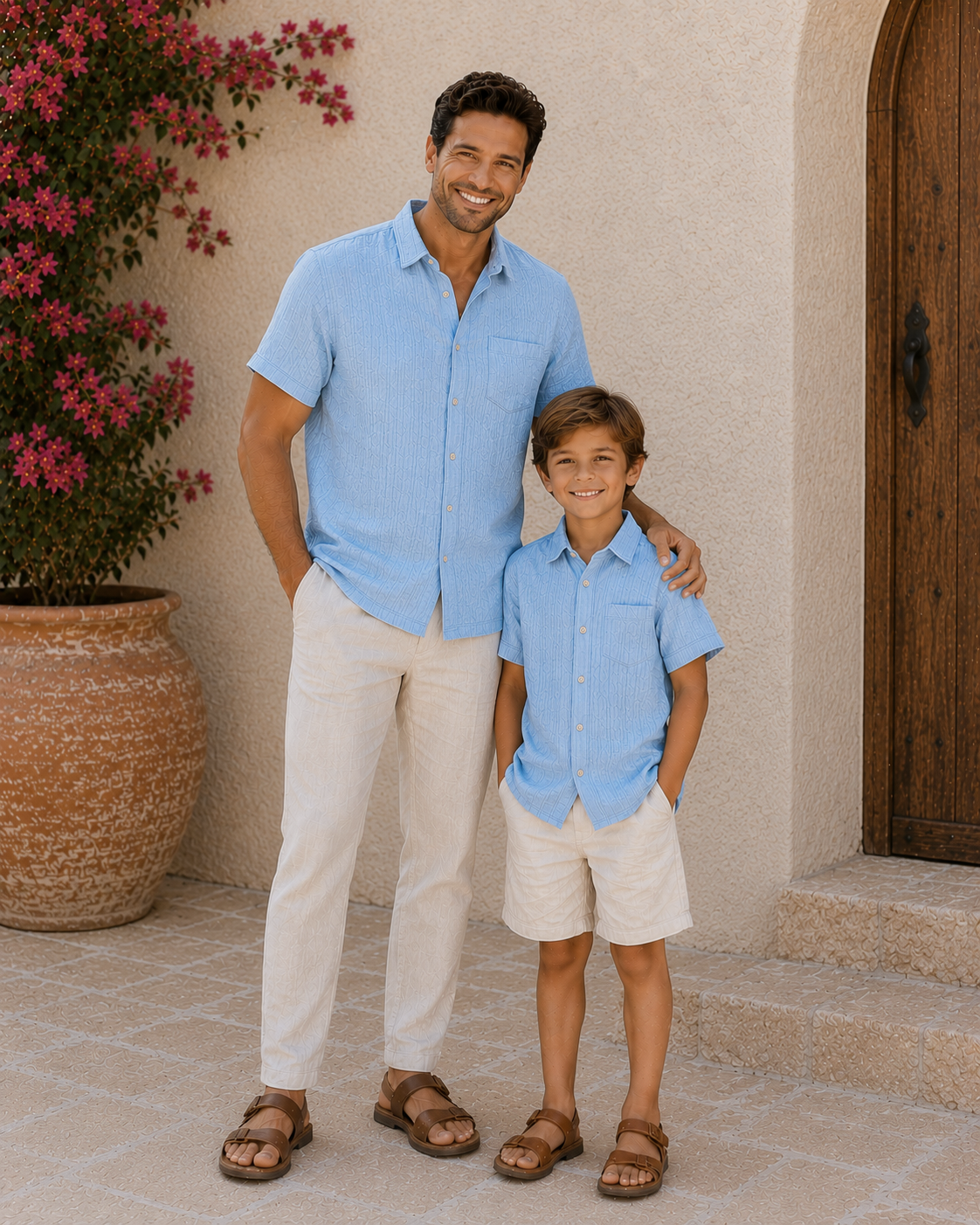 Father & Son Matching Shirts – Muslin Light Blue - Image 2