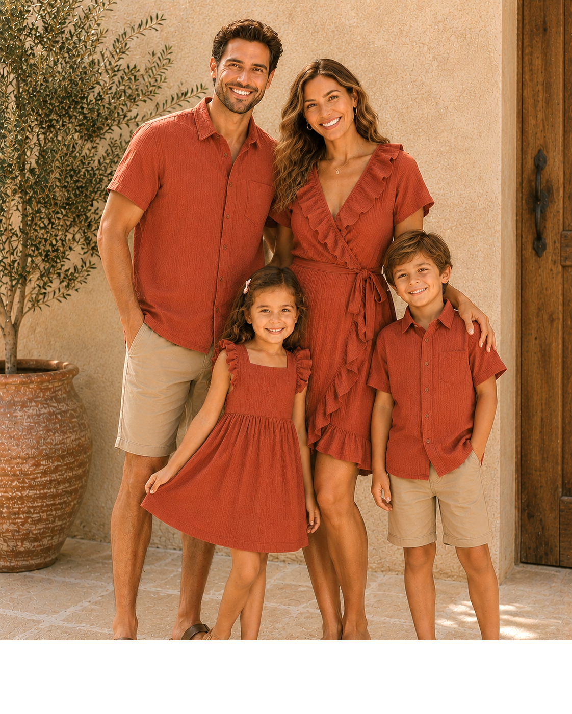 Muslin Cotton Dad & Daughter Outfit - Terracotta - Image 5