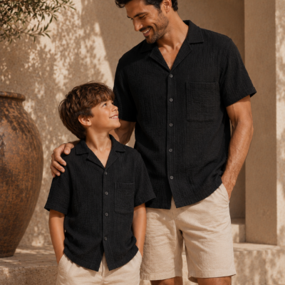 Daddy & Me Matching Shirts – Muslin Black