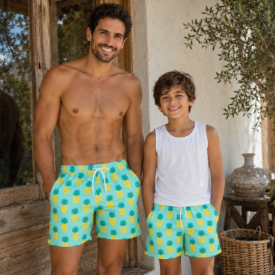 Daddy and Me Swim Shorts - Pineapple Green
