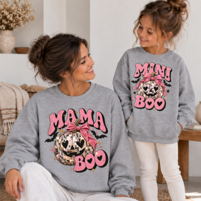 Mama Boo Mini Boo Halloween Sweatshirts