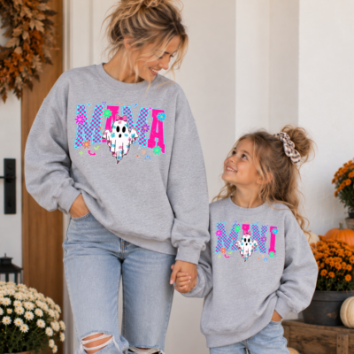 Mommy and Me Floral Ghost Sweatshirts