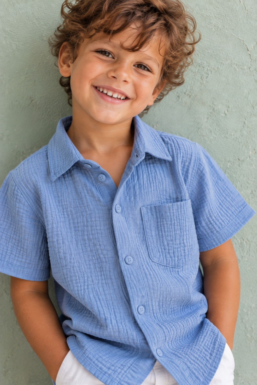 Matching Sibling Muslin Set – Light Blue - Image 6