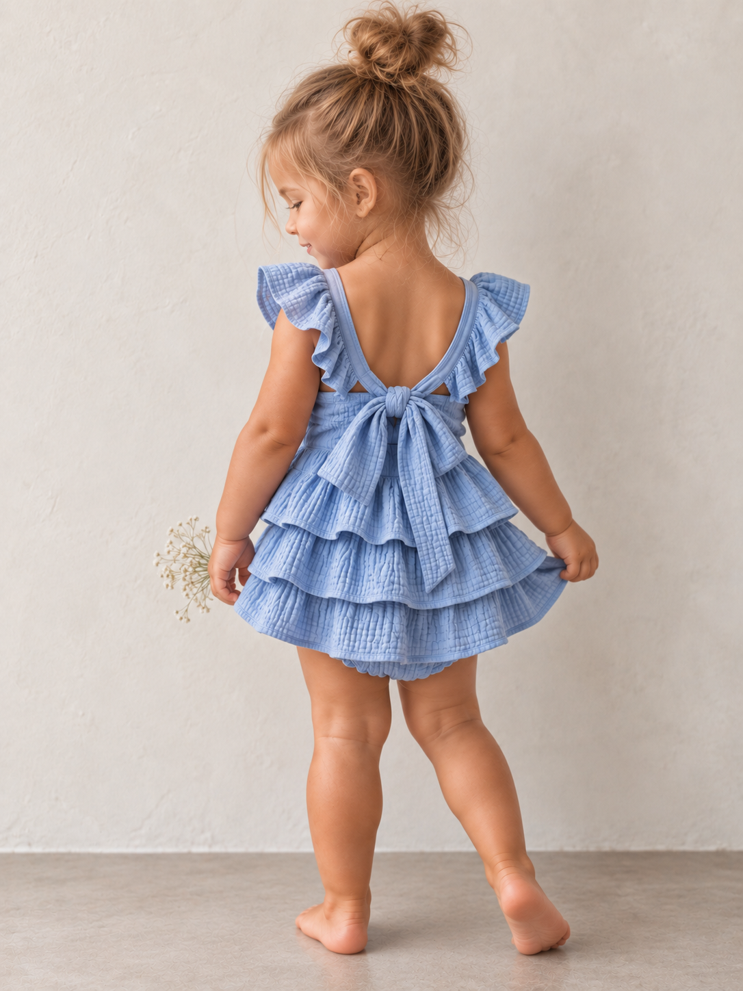 Matching Sibling Muslin Set – Light Blue - Image 5