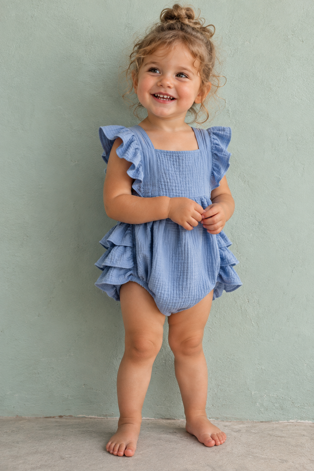 Matching Sibling Muslin Set – Light Blue - Image 4
